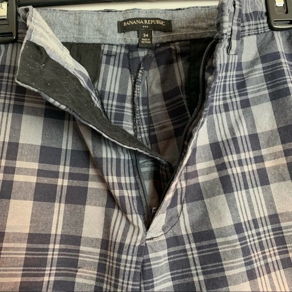 Banana Republic 34 Gray Plaid Flat Front Shorts - Picture 6 of 7